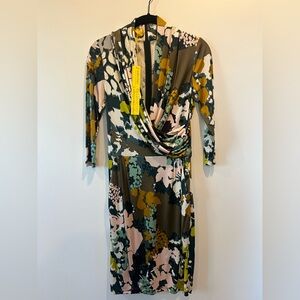 NWT 100% silk Catherine Malandrino Vendange print dress